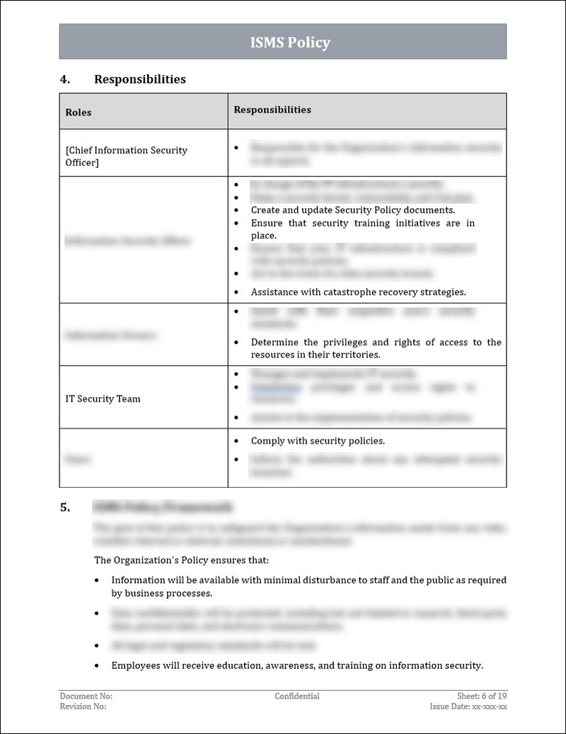 COSO ISMS Policy Template