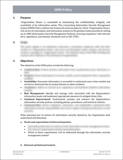 COSO ISMS Policy Template