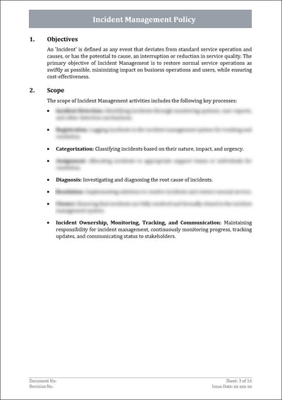COSO Incident Management Policy Template