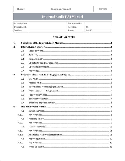 COSO Internal Audit Manual