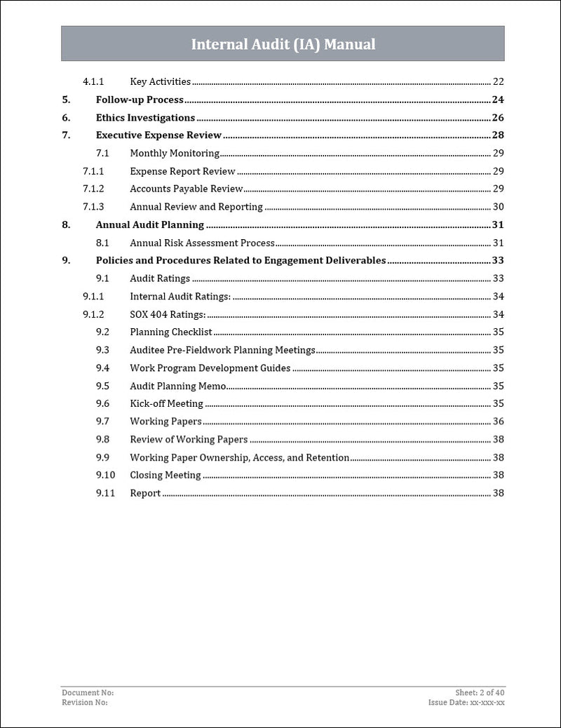 COSO Internal Audit Manual