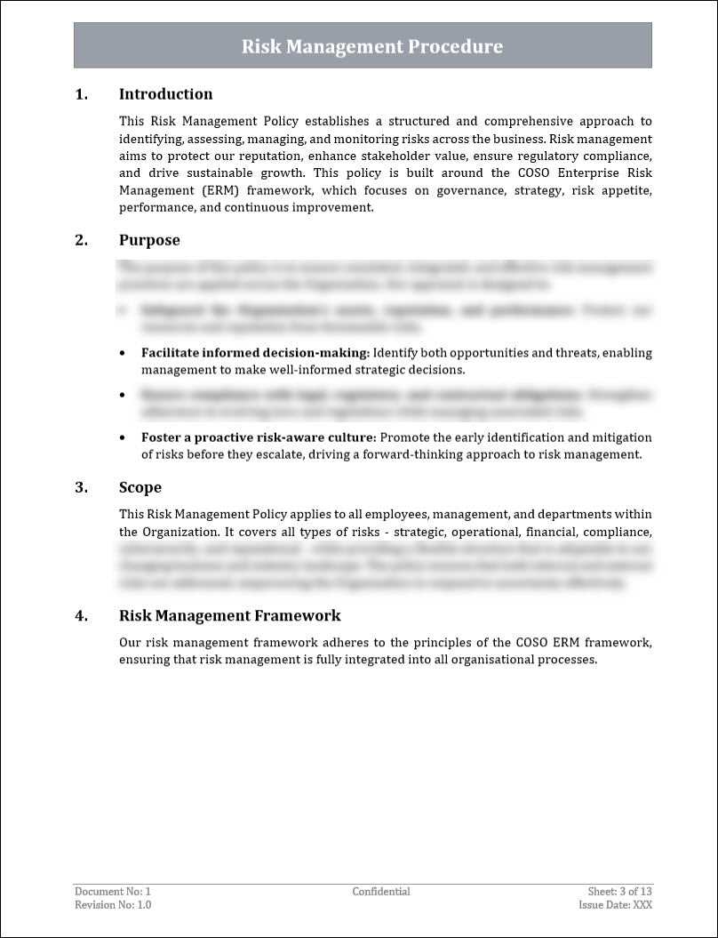 Client Risk Procedures Risk Management Procedure Template – ITSM Docs - ITSM Documents & Templates