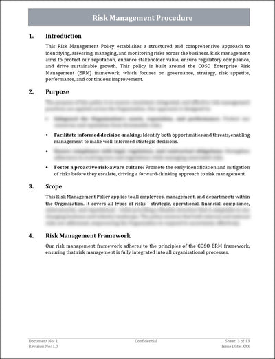 Risk Control Document Examples Risk Management Procedure Template – ITSM Docs - ITSM Documents & Templates