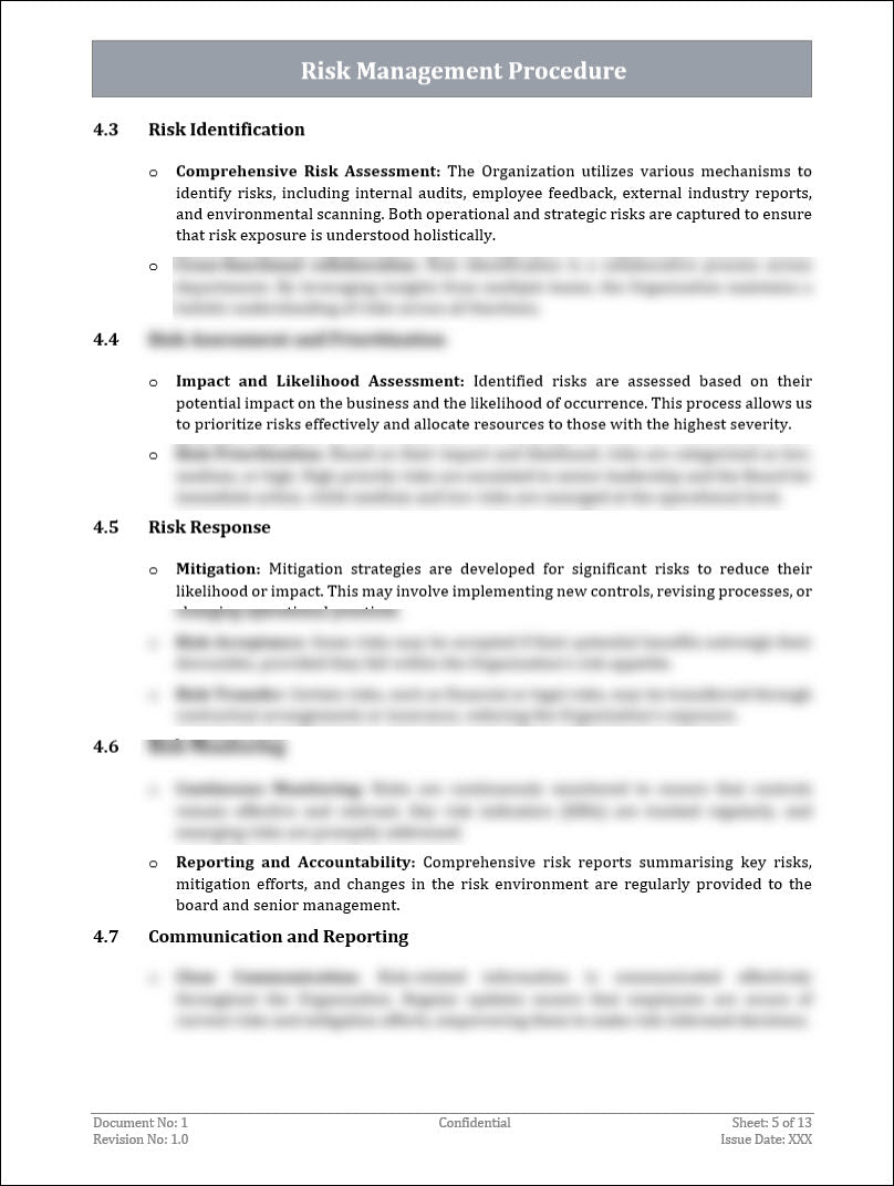 Risk Management Procedure Template – ITSM Docs - ITSM Documents & Templates