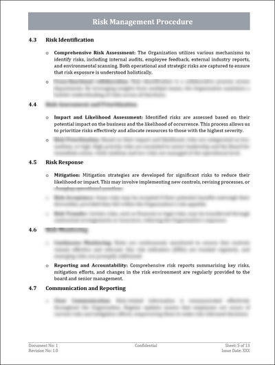 Risk Control Document Examples Risk Management Procedure Template – ITSM Docs - ITSM Documents & Templates