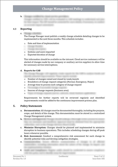 Change Management Policy Template