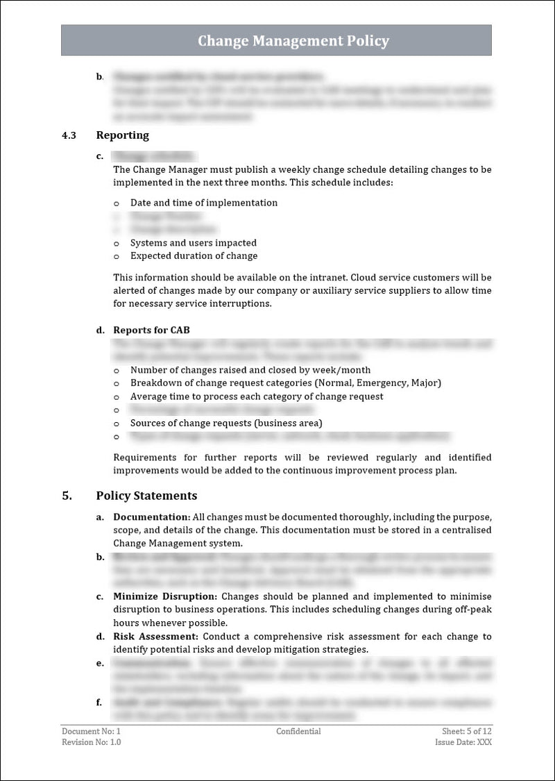 Change Management Policy Template