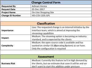 Design Change Control Form Change Control Form Template Word – ITSM Docs - ITSM Documents & Templates