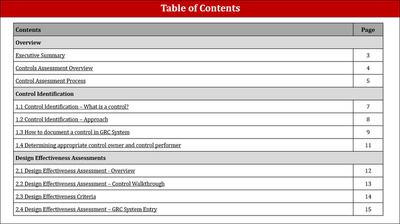 Control Assessment Standard Template