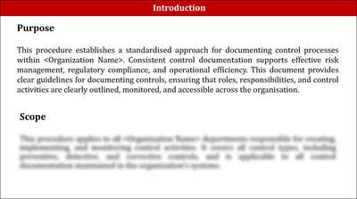 Control Procedure Documentation Template