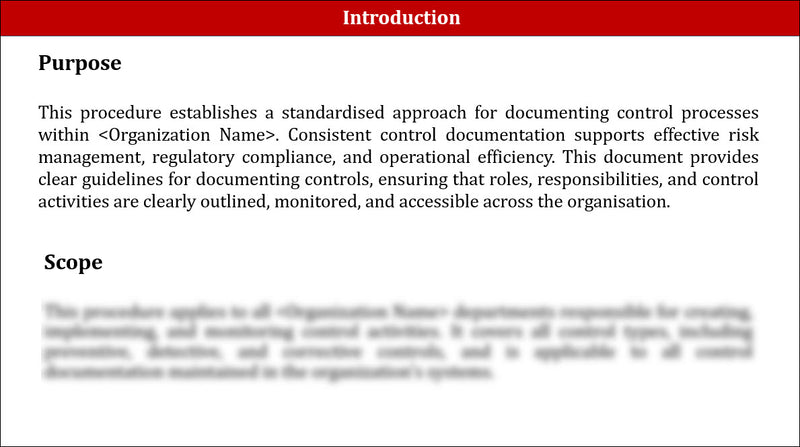 Control Procedure Documentation Template