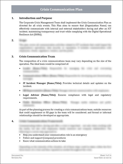 Crisis Communication Plan Template
