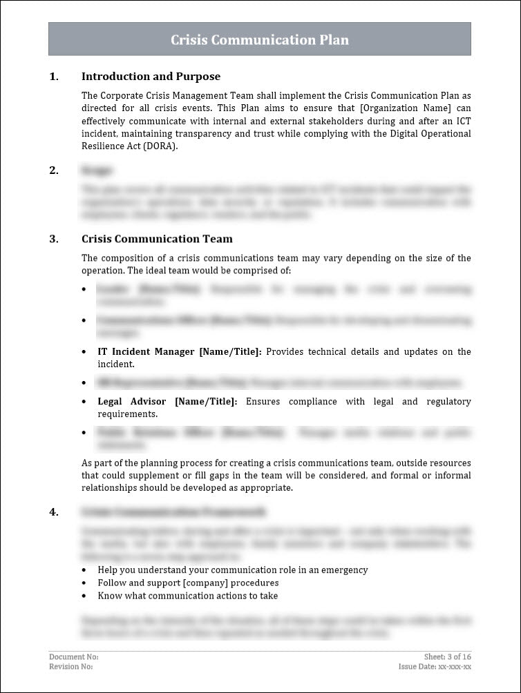 Crisis Communication Plan Template