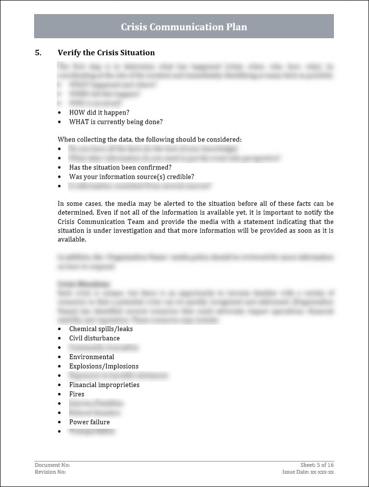 Crisis Communication Plan Template