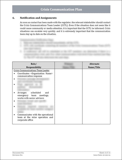 Crisis Communication Plan Template