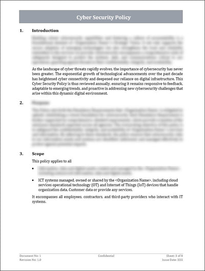 Digital Policy Example Cyber Security Policy Template – ITSM Docs - ITSM Documents & Templates