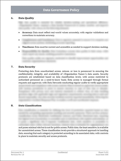 COSO Data Governance Policy Template