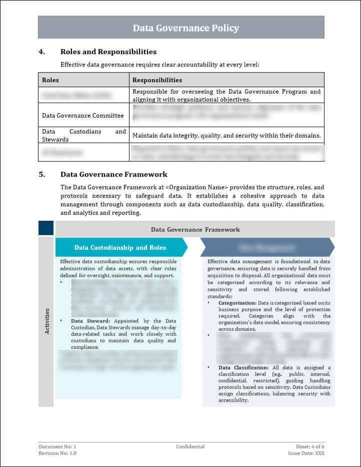 COSO Data Governance Policy Template