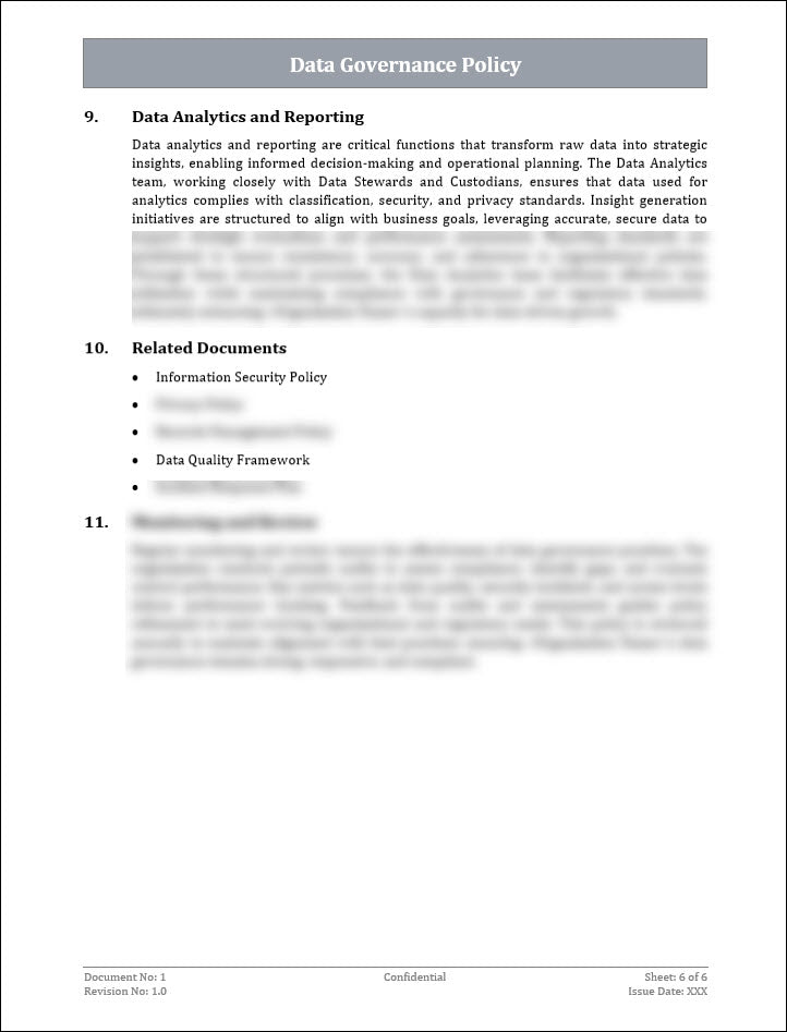 COSO Data Governance Policy Template ITSM Docs ITSM Documents