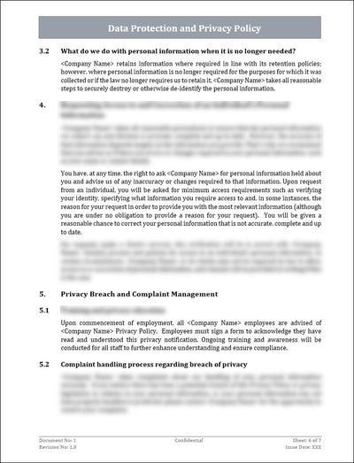 Data Protection and Privacy Policy Template