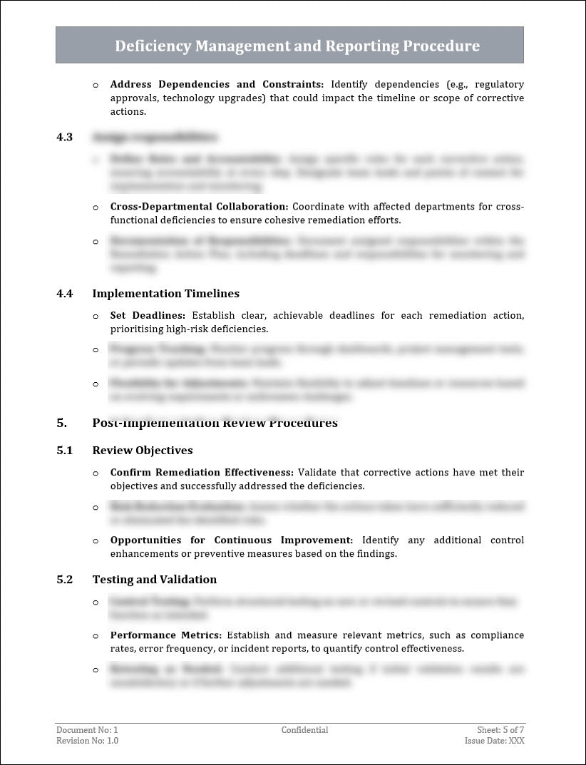 Deficiency Management and Reporting Procedures Template – ITSM Docs ...
