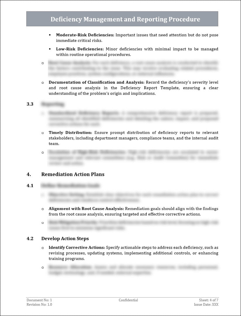 Deficiency Management and Reporting Procedures Template – ITSM Docs ...