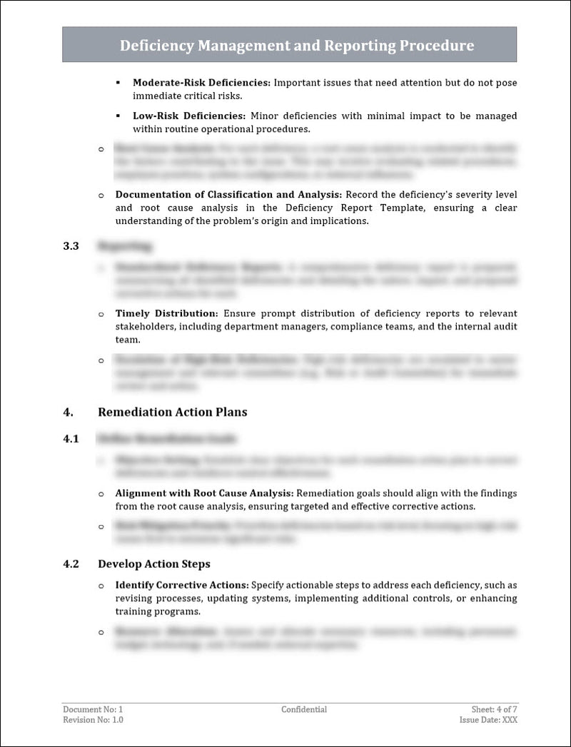 Deficiency Management and Reporting Procedures Template