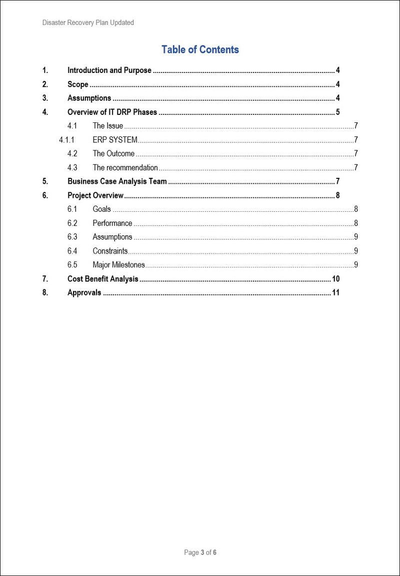 Disaster Recovery Plan 