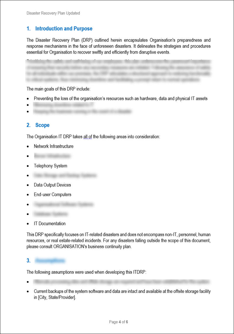 Disaster Recovery Plan 