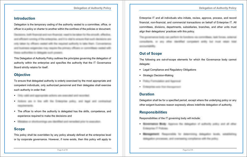 Cport Example COBIT Delegation of Authority Policy Template – ITSM Docs - ITSM ...