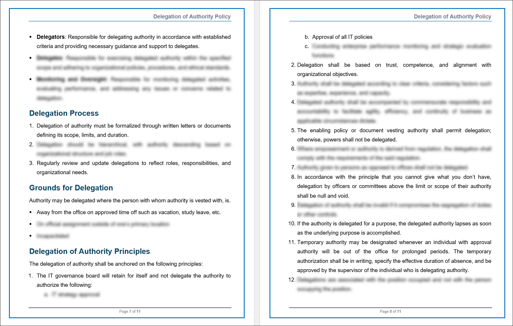 Cport Example COBIT Delegation of Authority Policy Template – ITSM Docs - ITSM ...