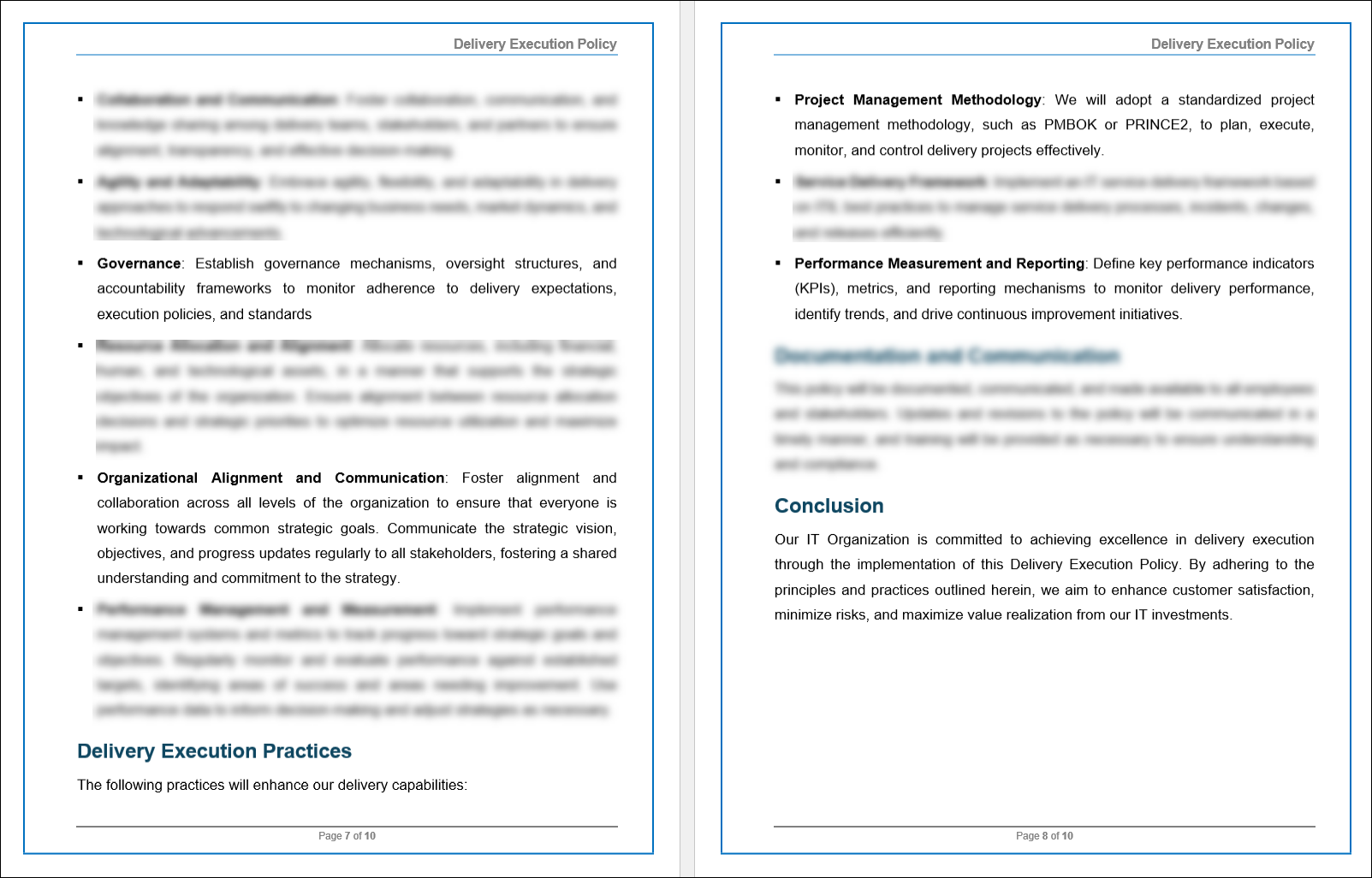 Execution Delivery COBIT Delivery Execution Policy Template – ITSM Docs - ITSM Documents ...