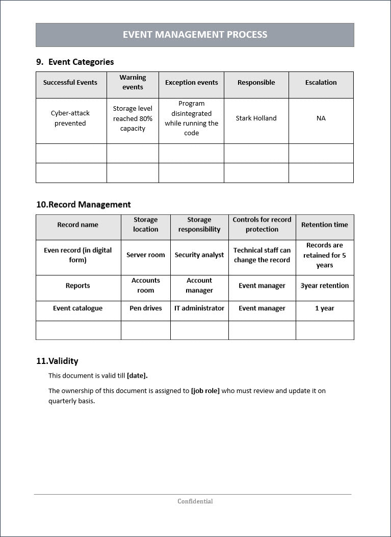 It Event Example IT Event Management Process – ITSM Docs - ITSM Documents & Templates