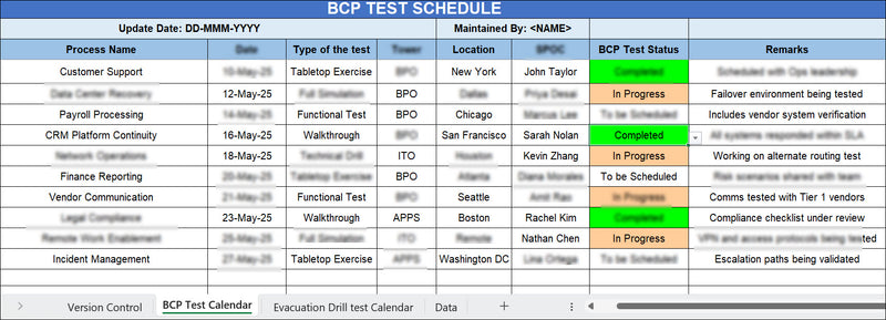 Exercise Calendar Template