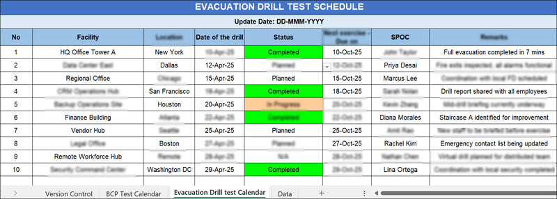 Exercise Calendar Template