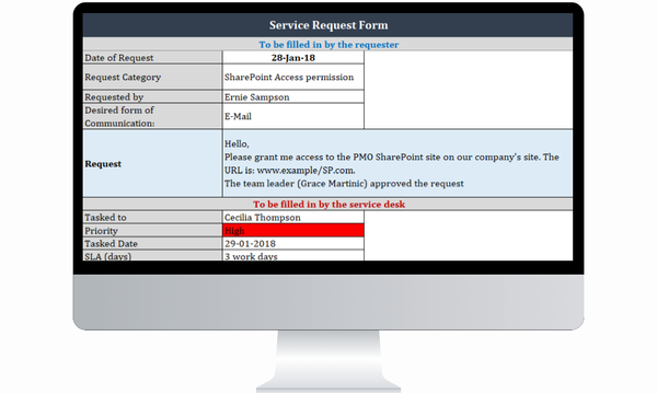 Isc Request Form Custom Example Free Resources – ITSM Docs - ITSM Documents & Templates