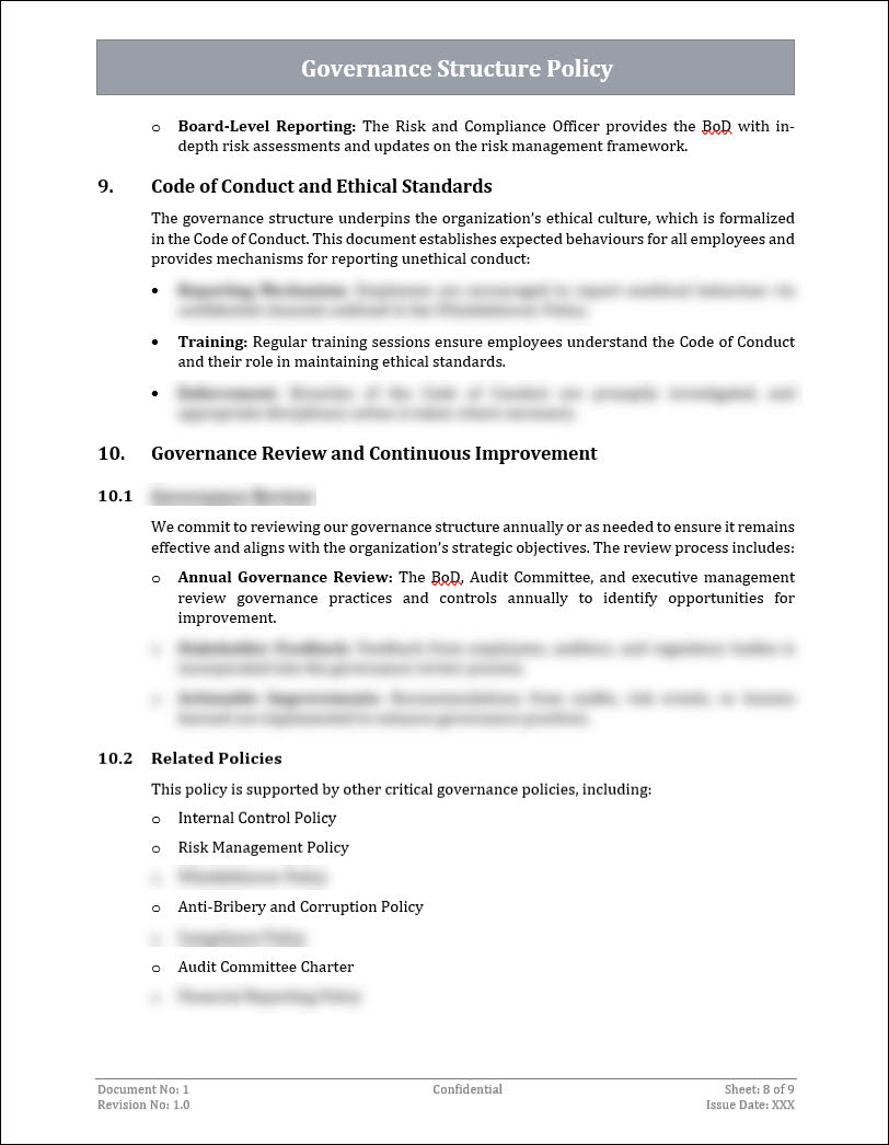 Learning Governance Document Example Governance Structure Policy Template – ITSM Docs - ITSM Documents ...
