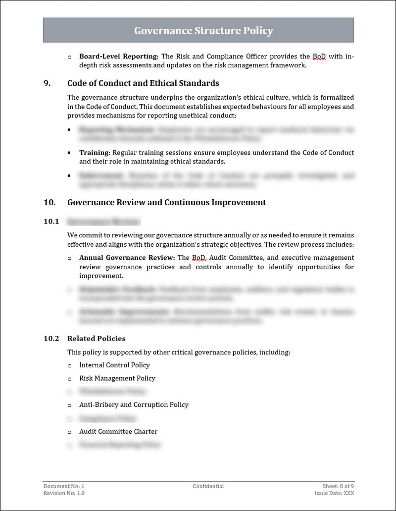 Governance Structure Policy Template – ITSM Docs - ITSM Documents ...