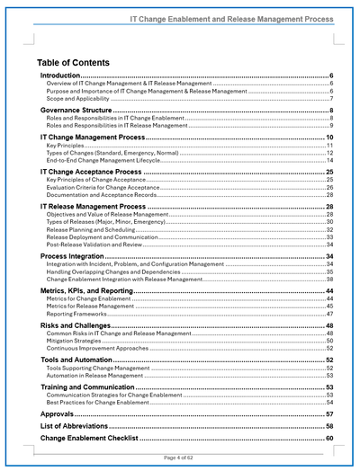 IT Change and Release Management Playbook – ITSM Docs - ITSM Documents ...