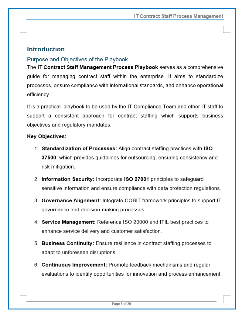 IT Contract Staff Playbook – ITSM Docs - ITSM Documents & Templates