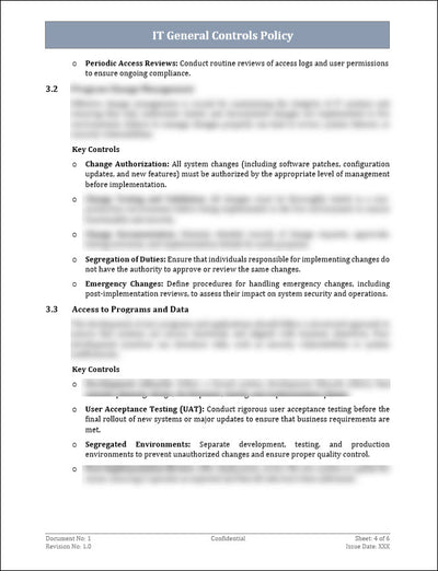IT General Controls Policy Template