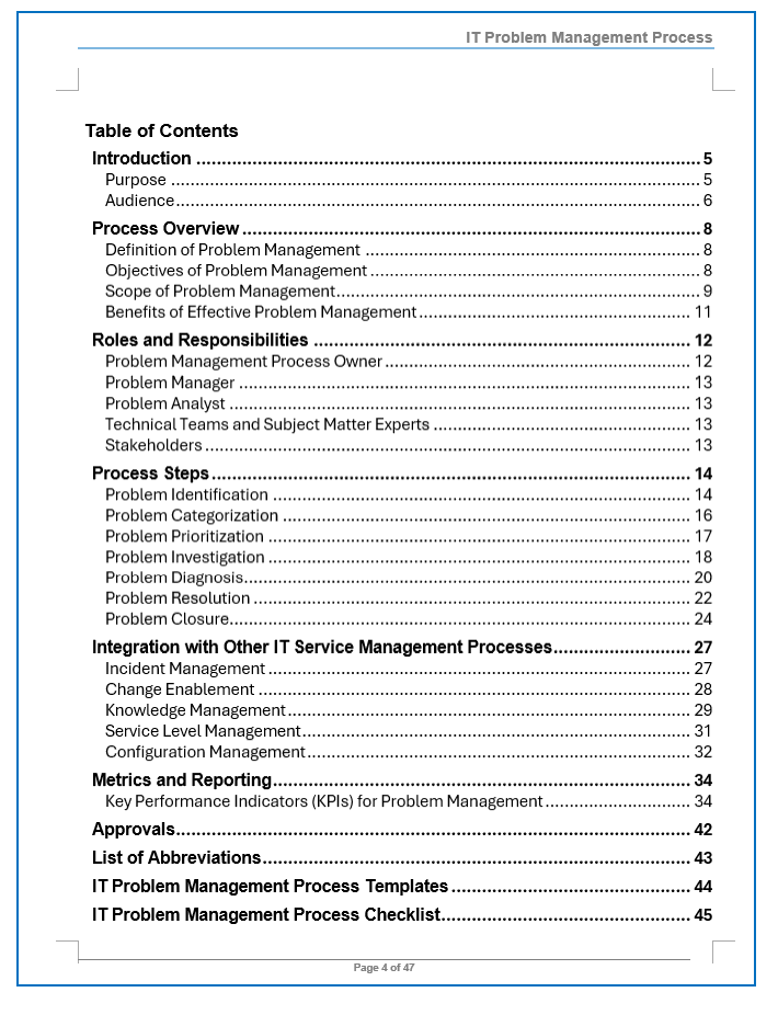 IT Problem Management Playbook – ITSM Docs - ITSM Documents & Templates