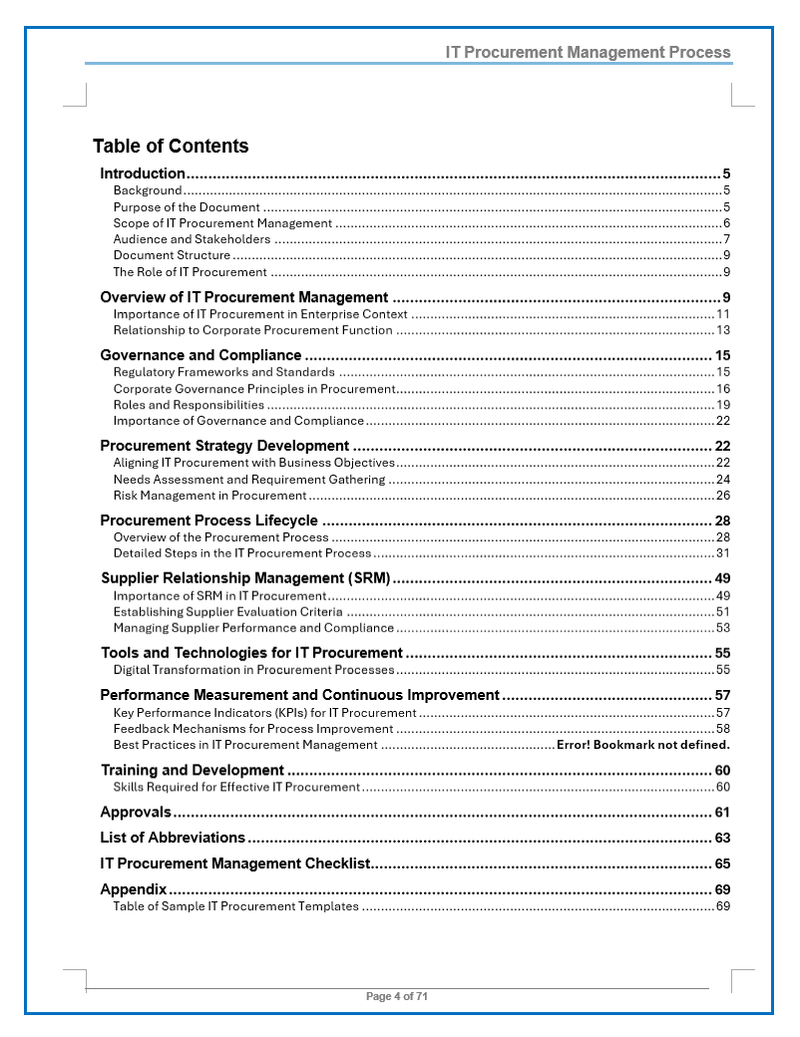 IT Procurement Management Playbook – ITSM Docs - ITSM Documents & Templates
