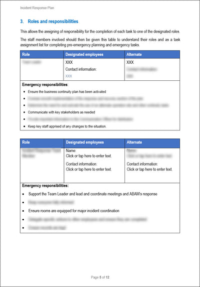 Business Resilience Incident Response Plan Template