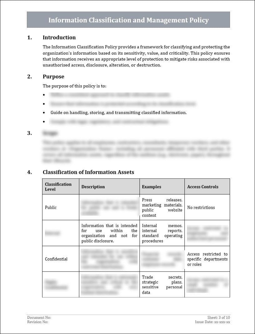 Classification Manager Case Example Information Classification & Management Policy Template – ITSM Docs ...