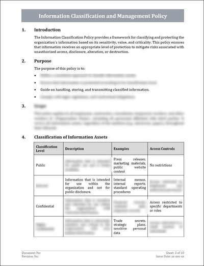 Information Classification & Management Policy Template