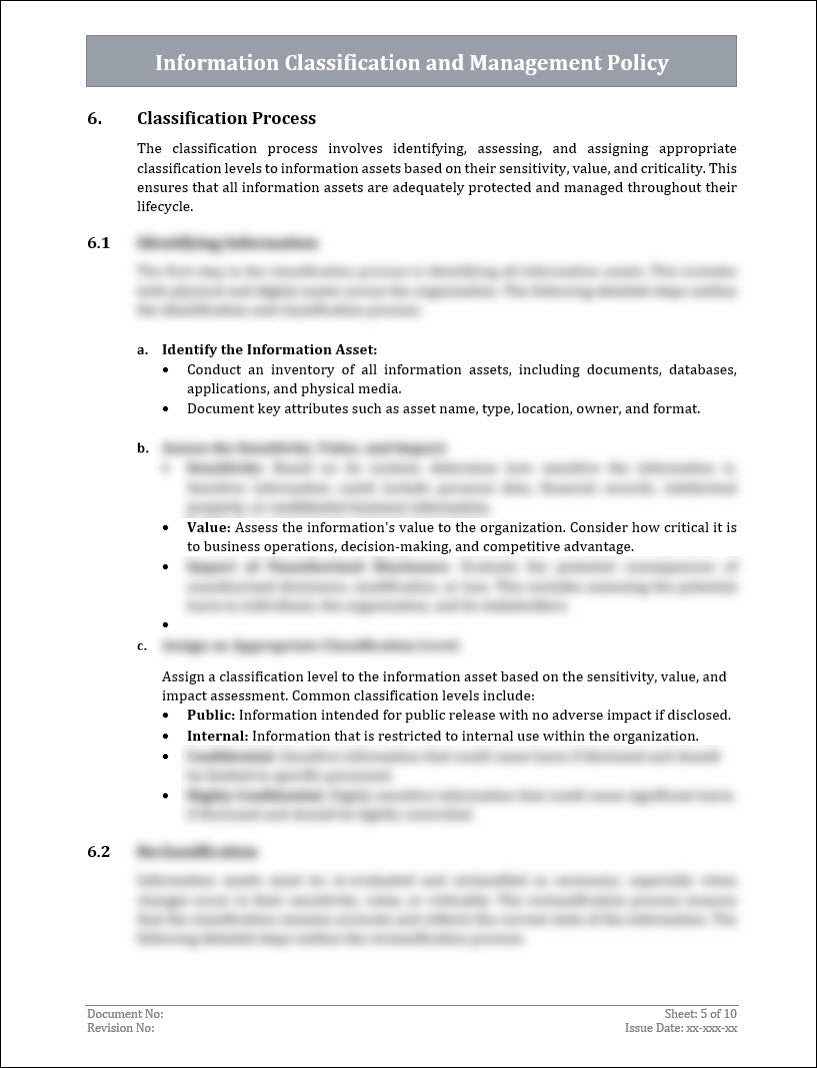 Classification Manager Case Example Information Classification & Management Policy Template – ITSM Docs ...