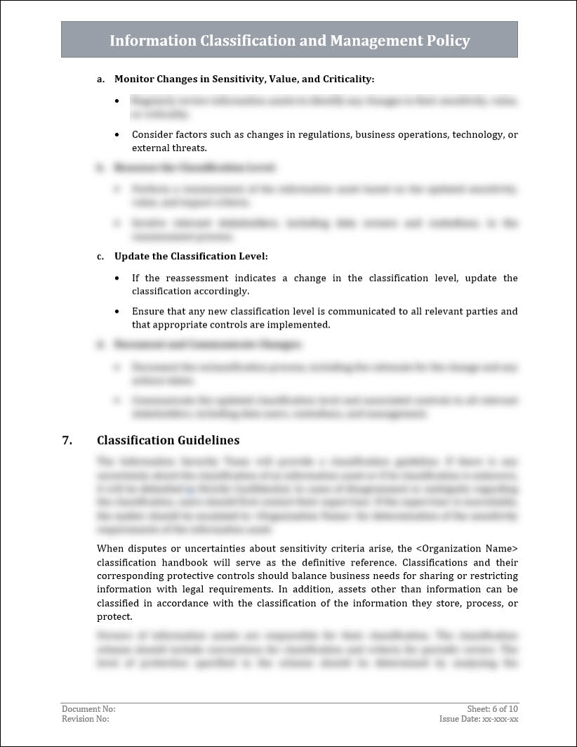 Collection Management Policy Examples Information Classification & Management Policy Template – ITSM Docs ...