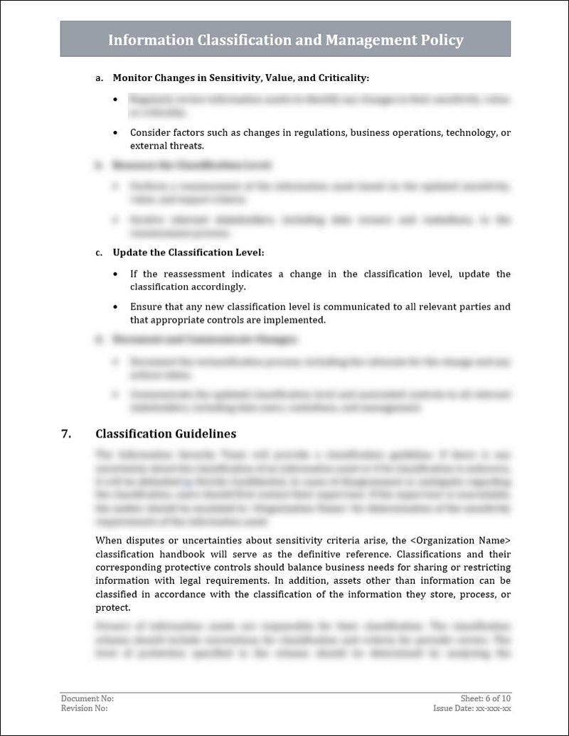Information Classification & Management Policy Template