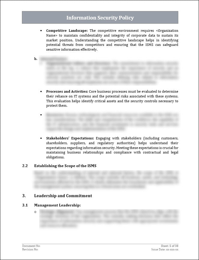 Information Security Policy Template ITSM Docs ITSM Documents
